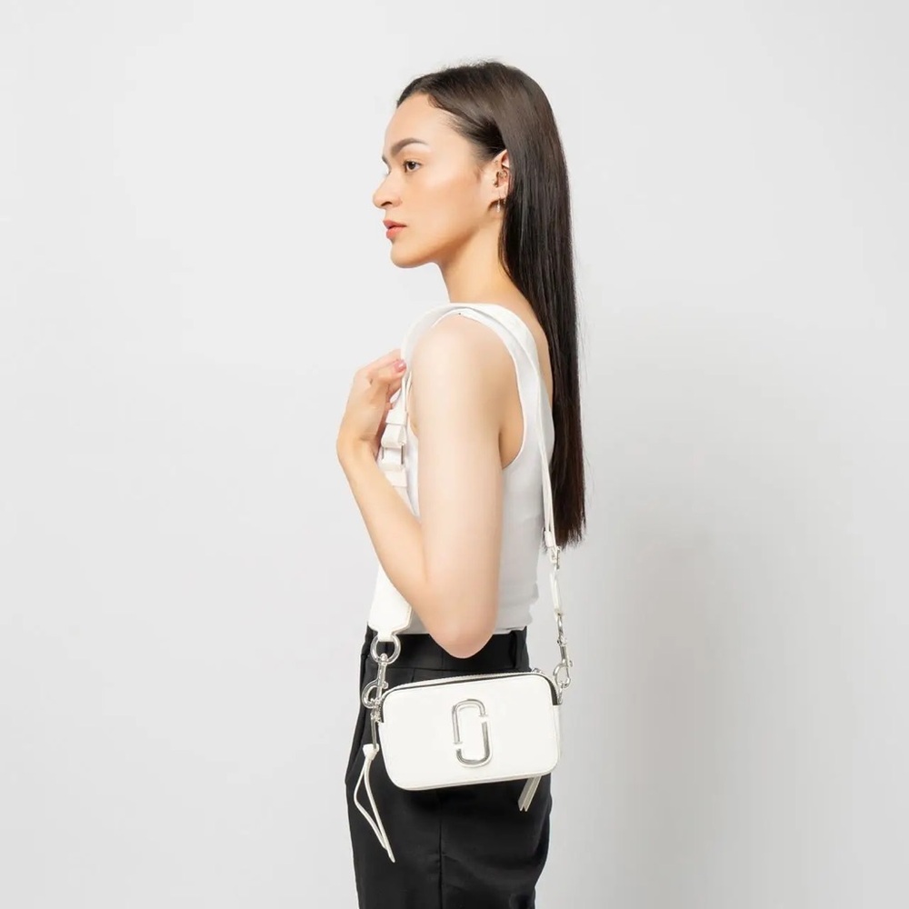 Marc Jacobs White Snapshot Crossbody Bag